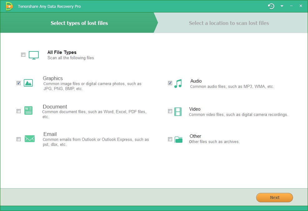 select type of files